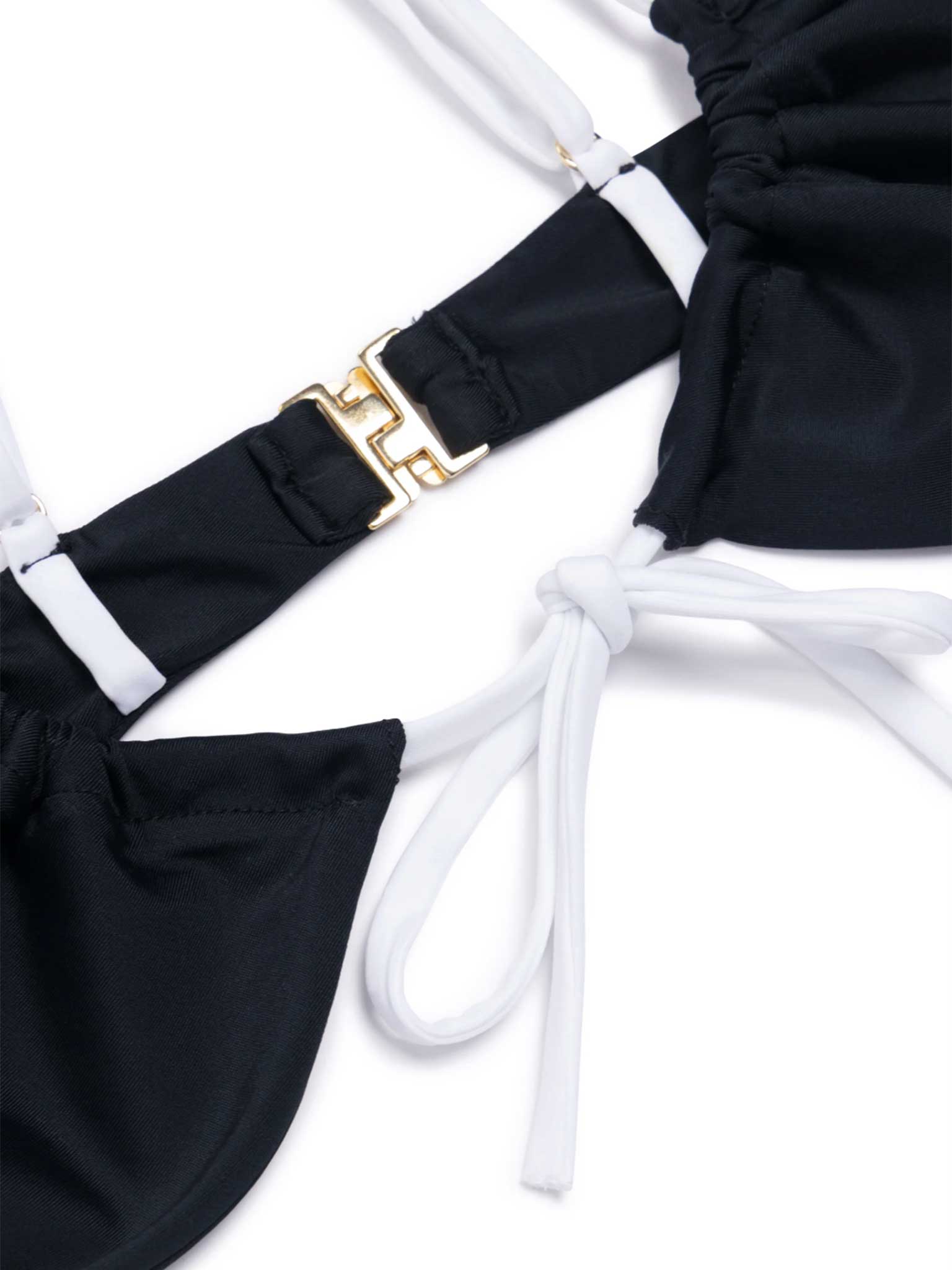 Gisele Tie Front Bikini Top In Panda